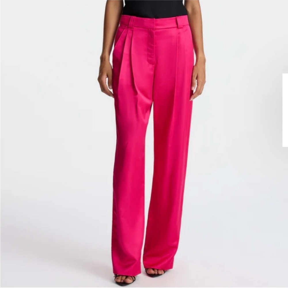 A.L.C. Flynn Satin Pink Pleated Trouser Pants Size 6